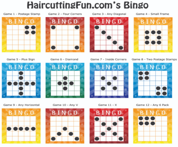 Bingo Patterns for tomorrow's YouTube Live Bingo