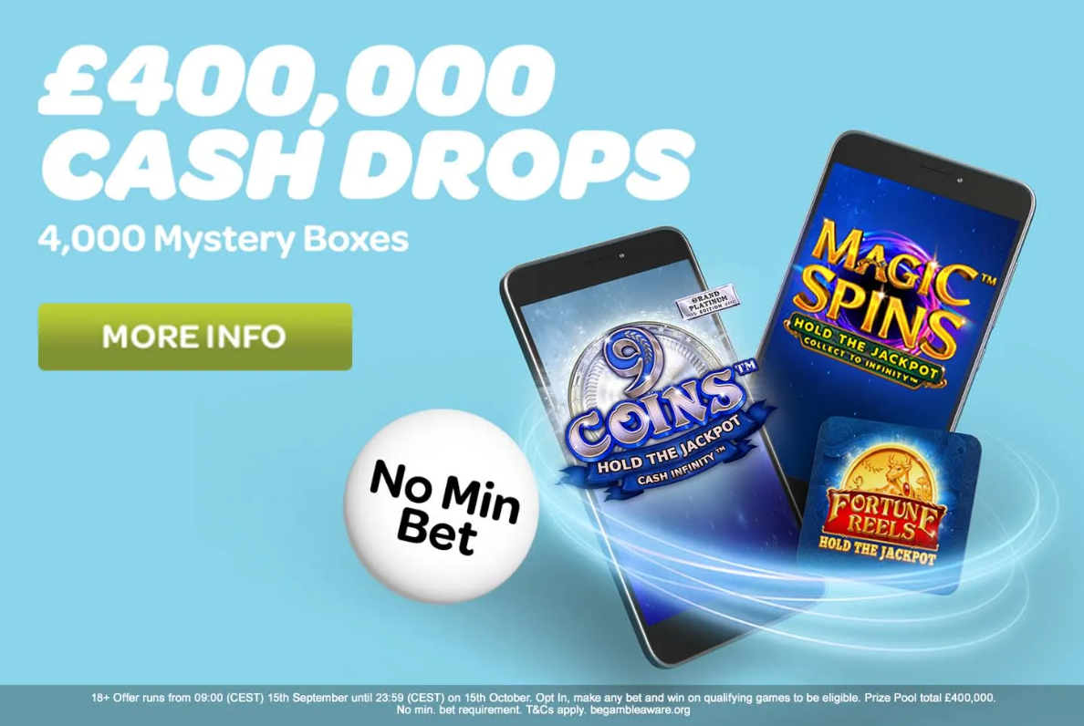 Win a share of £400,000 in the Mystery Fall Cash Drop at Sun Bingo
