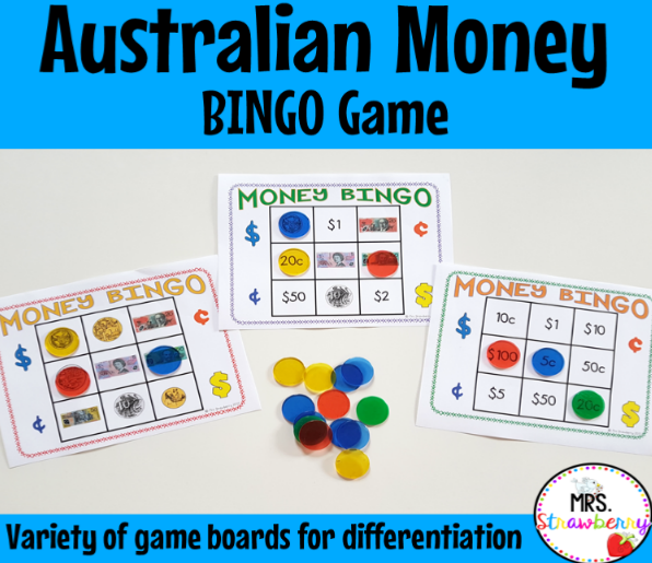 Australian Money Bingo Game